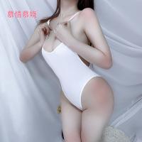 Seductive Japanese-Style Bodysuit Swimwear - Backless Low-Cut Busty One-Piece with No-Remove Design thumbnail