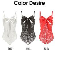 Seductive Lace Cami Sleepwear for Women – Sexy Open-Crotch Adjustable Strap Nightdress with Lift Effect thumbnail