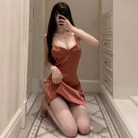Seductive Lace Lingerie Set - Sexy Backless Slip Dress & Matching Bralette, Easy-On Romantic Sleepwear thumbnail
