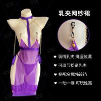 Seductive Lace Mesh Lingerie Set - Busty Sheer Provocative Outfit, No-Remove SM Costume for Adults thumbnail