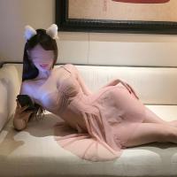 Seductive Lace Mesh Slip Dress Set - Busty Plus Size Provocative Lingerie Outfit for Women thumbnail
