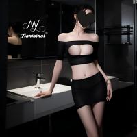 Seductive Lace Peek-a-Boo Two-Piece Sleepwear Set – Sexy Low-Cut Bra & Matching Shorts thumbnail