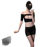 Seductive Lace Peek-a-Boo Two-Piece Sleepwear Set – Sexy Low-Cut Bra & Matching Shorts thumbnail