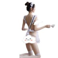 Seductive Lace Sheer Chemise - Sexy Backless Halter Nightgown for Women, Provocative Lingerie Sleepwear Outfit thumbnail