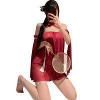 Seductive Lace Sleepwear Set - Sheer Mesh Bodice, Chinese-Inspired Yin-Yang Lingerie with Open-Crotch Design thumbnail