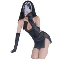 Seductive Nun Costume Set - Sexy Split-Open Lingerie Outfit for Role Play & Cosplay thumbnail