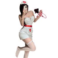 Seductive Nurse Costume for Women - Sexy Tight-Fit Busty Nurse Outfit with Pencil Skirt, Club & Live Stream Ready thumbnail
