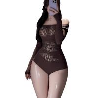 Seductive Plus Size Lace Mesh Lingerie Set - Sheer Busty Temptation Outfit for Women thumbnail