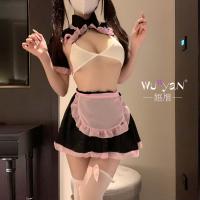 Seductive No-Remove Maid Costume Set - Busty Erotic Sleepwear for Couples Play & Intimate Nights thumbnail