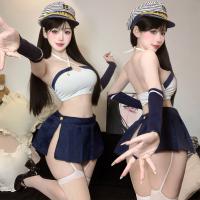 Seductive Sailor Uniform Set for Women - Pure & Tempting Schoolgirl JK Outfit, No-Remove Passion Lingerie thumbnail