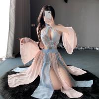Seductive Sheer Lingerie Sleepwear Set – Vintage Chinese-Inspired Hanfu Qipao Style No-Remove Outfit thumbnail