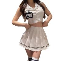 Seductive Student-Style Lingerie Set - No-Remove Playful Sleepwear for Women, Modest Yet Sexy Uniform-Inspired Nightwear thumbnail