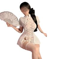 Seductive Vintage-Inspired Silk-Look Lingerie Set – Sexy Qipao Sleepwear for Women, Plus Size & Alluring Bedroom Style thumbnail