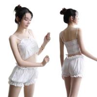 Seductive Women's Lace Bodysuit & Backless Camisole Set - Elegant Sleepwear Ensemble for Sophisticated Style thumbnail