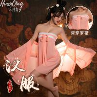 Sensual Ancient Chinese Style Lingerie Set - Sheer Hanfu Costume for Romantic Bedroom Play thumbnail