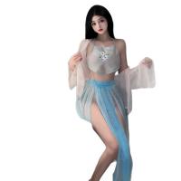 Sensual Chinese-Inspired Lace Belly Dance Bodysuit - Sheer Hanfu Sleepwear Set for Playful Intimacy thumbnail