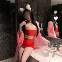 Sensual Exotic Hanfu Lingerie Dress - Red Bodycon Bedroom Play Outfit for Adults thumbnail