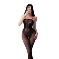 Sensual Full-Body Mesh Bodystocking with Open-Crotch Design – Sexy Seamless Sheer Lingerie for Women thumbnail