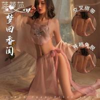 Sensual Hanfu-Inspired Lingerie Set – Sheer Silk Bustier & Matching Thong, Pure Allure Sleepwear thumbnail