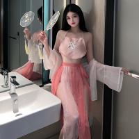 Sensual Hanfu Lingerie Set - Plus Size Ancient Chinese Style Busty Bodice & Matching Ensemble, Pure Temptation Court-Ins thumbnail