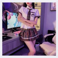 Sensual JK Lingerie Set - Japanese Schoolgirl Style Pleated Skirt Outfit for Women, Pure & Tempting Roleplay Costume thumbnail