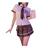Sensual JK Lingerie Set - Japanese Schoolgirl Style Pleated Skirt Outfit for Women, Pure & Tempting Roleplay Costume thumbnail