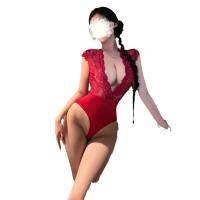 Sensual Lace Bodysuit Set - Sexy Open-Crotch Mesh Sleepwear for Women, Seductive Matching Lingerie Outfit thumbnail