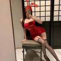 Sensual Lace Off-Shoulder Corset Dress – Provocative Sheer Cutout Bodycon Mini Dress for Date Night thumbnail
