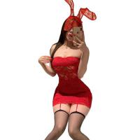 Sensual Lace Off-Shoulder Corset Dress – Provocative Sheer Cutout Bodycon Mini Dress for Date Night thumbnail