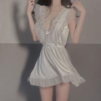 Sensual Lace Sleepwear Set for Women – Water-Soluble Floral Pure-Yet-Youthful Nightgown & Matching Lingerie Outfit thumbnail