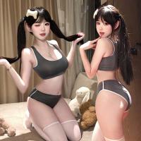 Sensual Lace Trim Crop Top & High-Waisted Sexy Shorts Set - Bold Contrast Sporty Chic Outfit thumbnail