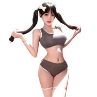 Sensual Lace Trim Crop Top & High-Waisted Sexy Shorts Set - Bold Contrast Sporty Chic Outfit thumbnail