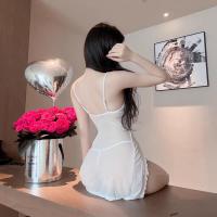 Sensual Lace Trimmed Mesh Slip Dress - Busty Sheer Sleepwear Set for Women, No-Remove Lingerie thumbnail
