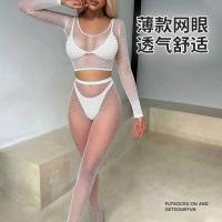 Sensual Sheer Mesh Bodystocking Set - Plus Size Open-Crotch Erotic Lingerie for Passionate Play thumbnail