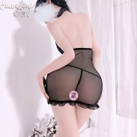 Sensual Vintage Qipao-Inspired Lingerie Set - Sheer Mesh Erotic Costume for Women thumbnail