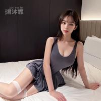 Sensual Yoga Skirt Lingerie - Japanese-Style Pure-Temptation Workout Dress with Open-Crotch Design thumbnail
