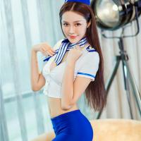 Sexy Airline Hostess Costume Set - Sheer Tight Temptation Outfit, No-Remove Lingerie for Playful Roleplay thumbnail