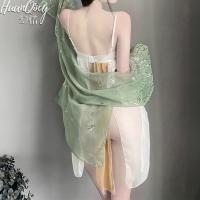 Sexy Ancient Chinese Costume Lingerie Set - Sheer Hanfu-Inspired Bedroom Outfit, No-Remove Erotic Costume thumbnail