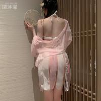 Sexy Ancient Chinese Style Lingerie Set – Lace Cheongsam Sleepwear with Embroidered Bodice & Sheer Chiffon thumbnail