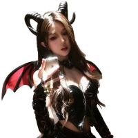 Sexy Anime Devil Lingerie Set - PU Leather Corset with Cut-Outs & Ties, Seductive Pure-Allure Costume thumbnail