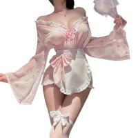 Sexy Backless Sleep Dress - Kawaii Japanese-Inspired Lingerie with Bow & Floral Print, Pure-Yet-Sensual Nightwear thumbnail