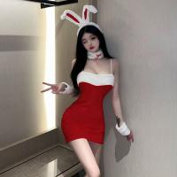 Sexy Bunny Girl Costume Set - Christmas Role Play Outfit, Tight Mini Dress & Matching Accessories thumbnail