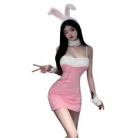 Sexy Bunny Girl Costume Set - Christmas Role Play Outfit, Tight Mini Dress & Matching Accessories thumbnail