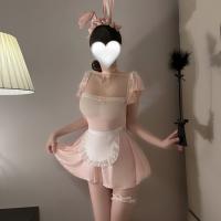 Sexy Bunny Girl Costume Set - Lace Sheer Maid Outfit for Role Play & Intimate Lingerie thumbnail