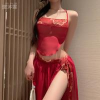 Sexy Chinese-Style Lingerie Set - Sheer Hanfu Doudou Outfit, Pure & Tempting Sleepwear for Small Bust thumbnail