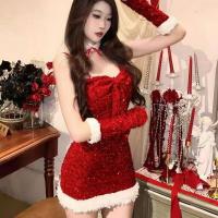 Sexy Christmas Lingerie Dress - Tight Bodycon Holiday Outfit, Naughty & Cute Festive Costume for New Year thumbnail