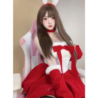 Sexy Christmas Sweet-Spicy Bralette Set with Red Santa Hat & Bow Neckline Lingerie Outfit thumbnail