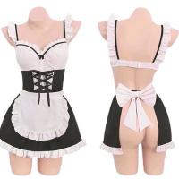 Sexy Cosplay Maid Sleepwear Set - Cute Schoolgirl Temptation Lingerie, No-Remove Role Play Outfit for Bedroom Fun thumbnail