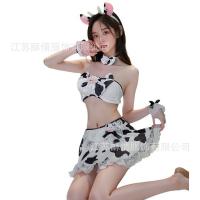 Sexy Cow Costume Lingerie Set - Playful Open-Crotch Bedroom Outfit & Cute Matching Sleepwear thumbnail