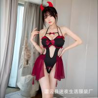 Sexy Devil Costume Set - Halloween Cosplay Lingerie Outfit, Seductive Succubus-Inspired Christmas Role Play Ensemble thumbnail